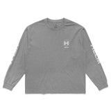 Globe Chest L/S Tee - Heather Grey