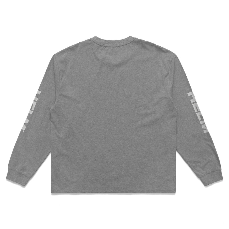 Globe Chest L/S Tee - Heather Grey