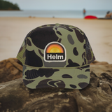 Sunrise Patch Trucker Hat - Duck Camo Green