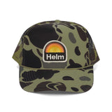 Sunrise Patch Trucker Hat - Duck Camo Green